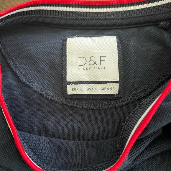 Denim & Flower Men’s Short Sleeve Tee Navy Stripe - Picture 4 of 7